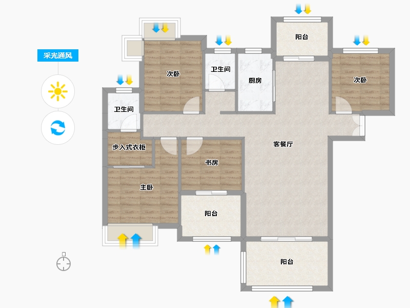 江西省-上饶市-亿豪星城-108.48-户型库-采光通风