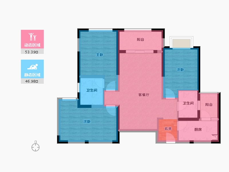 四川省-成都市-新景�Z歆府-88.54-户型库-动静分区