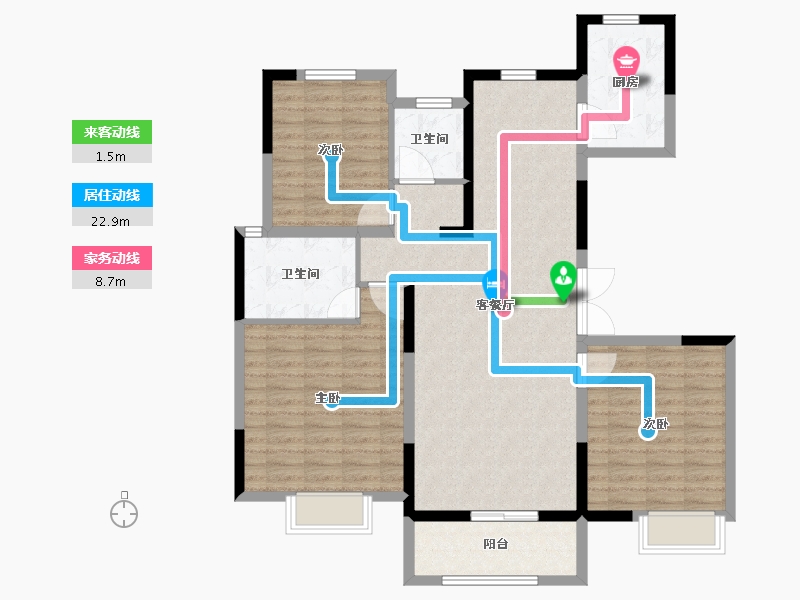 山东省-济南市-现代逸城-110.00-户型库-动静线