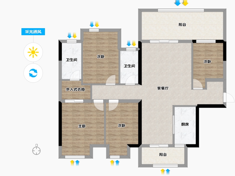 广西壮族自治区-南宁市-澜月府-118.68-户型库-采光通风