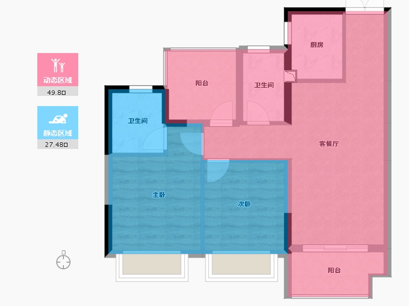 广西壮族自治区-南宁市-九个半岛-68.92-户型库-动静分区