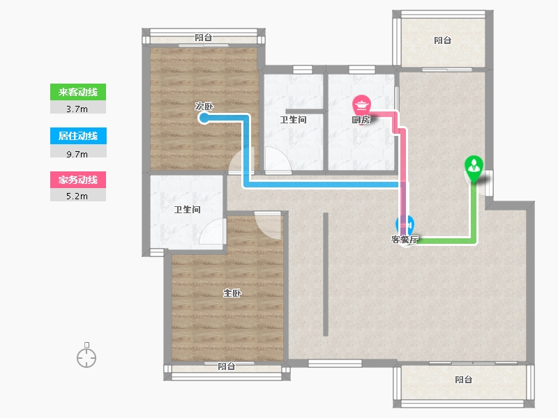 湖北省-武汉市-南国明珠-99.70-户型库-动静线