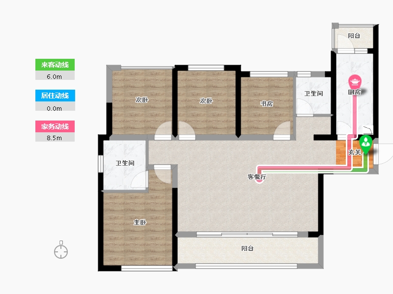 四川省-成都市-新景�Z歆府-99.79-户型库-动静线