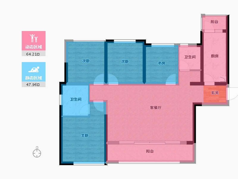 四川省-成都市-新景�Z歆府-99.79-户型库-动静分区