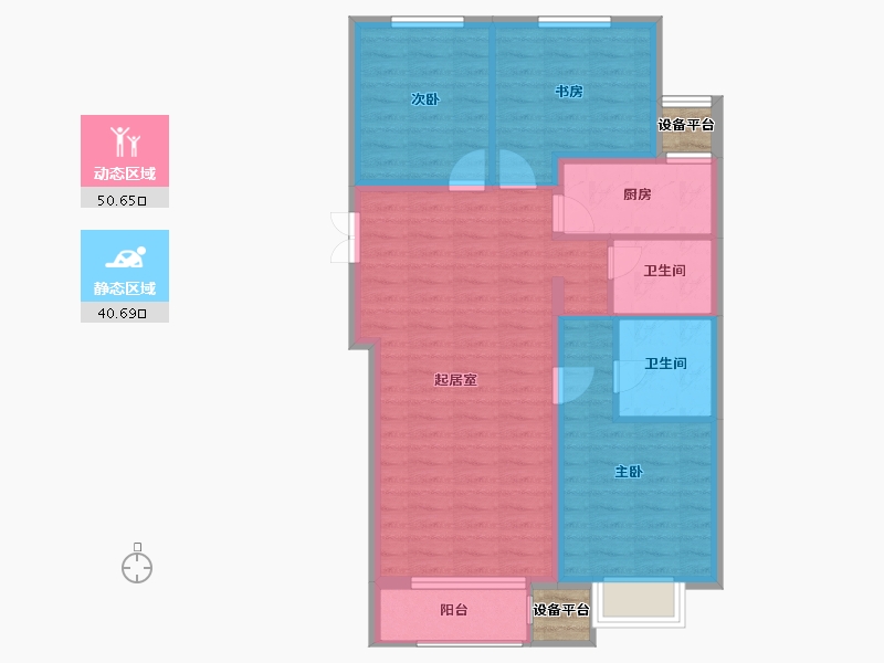 黑龙江省-哈尔滨市-中盟首府-84.82-户型库-动静分区