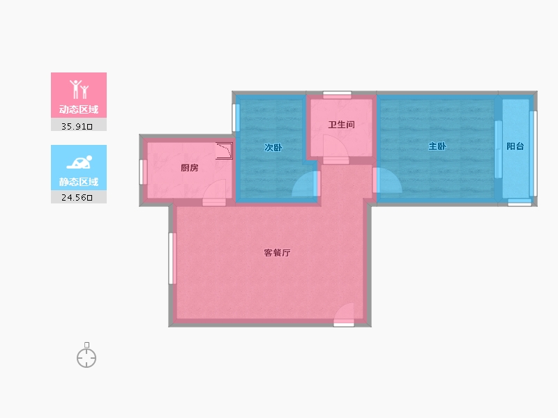 北京-北京市-育龙铭居-52.72-户型库-动静分区