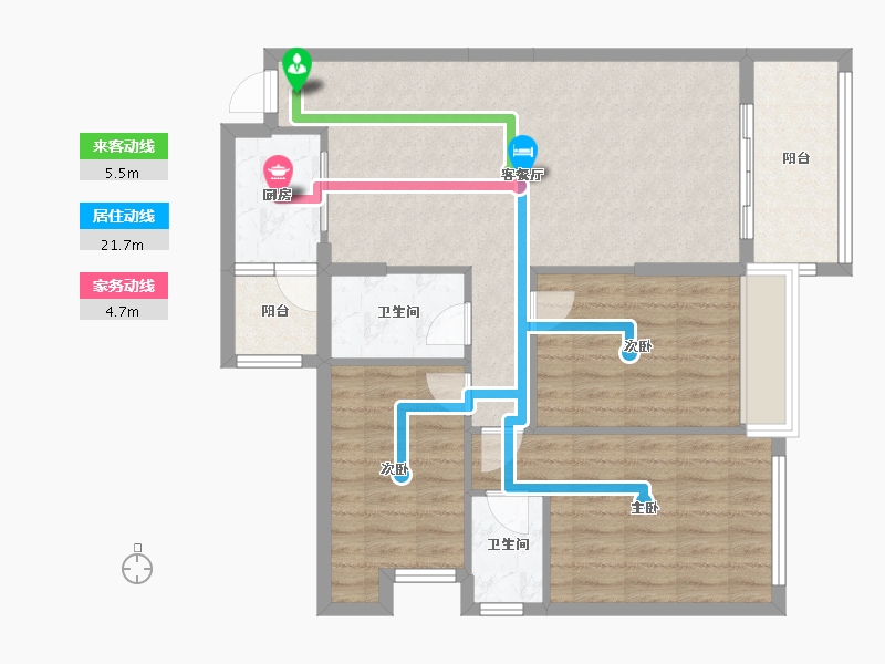 广东省-阳江市-中兴名志铂金湾-89.34-户型库-动静线