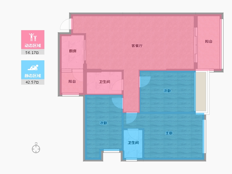 广东省-阳江市-中兴名志铂金湾-89.34-户型库-动静分区