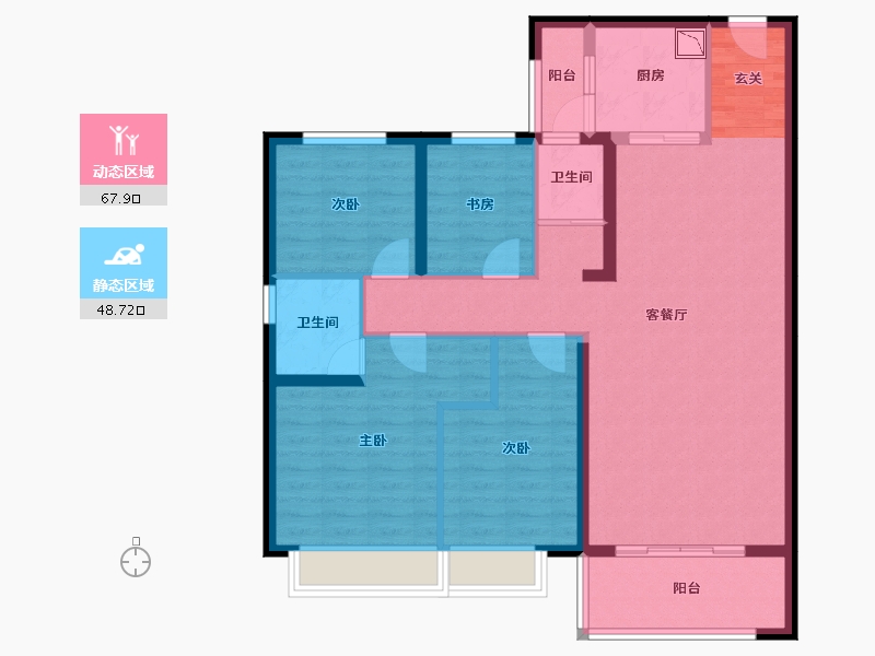 山东省-泰安市-黄金时代-104.33-户型库-动静分区