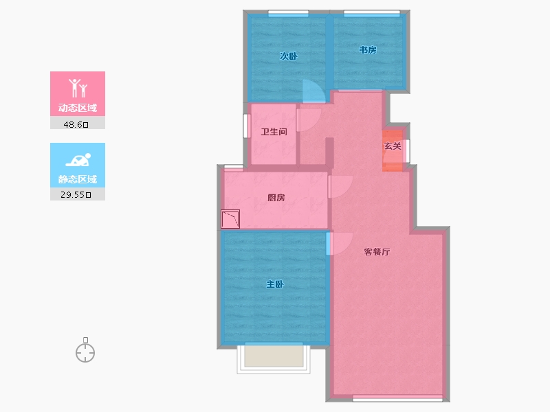 北京-北京市-中海丽春湖墅・SMART墅-69.68-户型库-动静分区