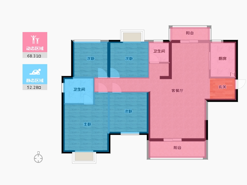 湖南省-长沙市-中建悦和城-108.17-户型库-动静分区