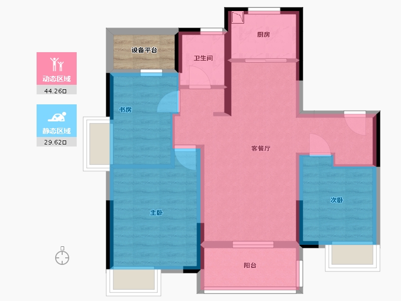 安徽省-合肥市-望江台璟宸-67.99-户型库-动静分区