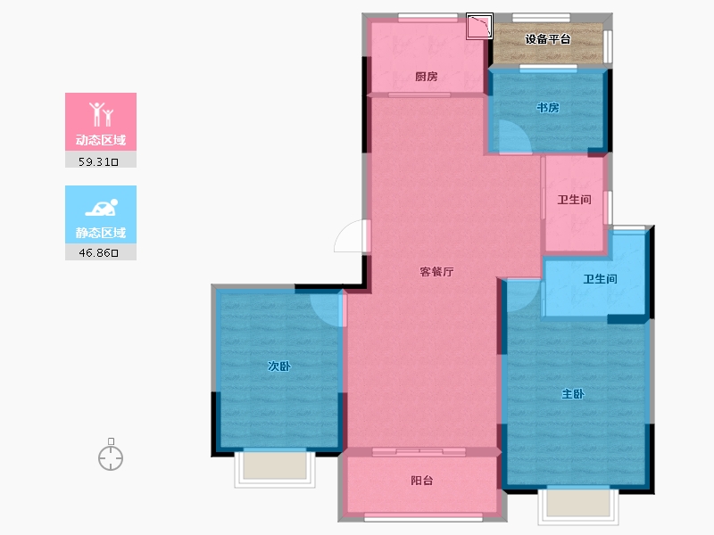 江苏省-泰州市-文旅海棠府-98.88-户型库-动静分区