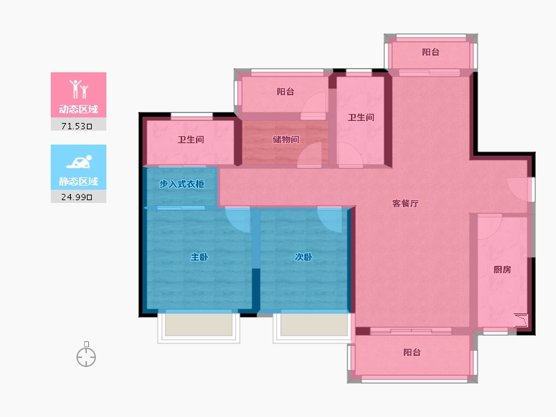 湖南省-长沙市-中建悦和城-84.92-户型库-动静分区