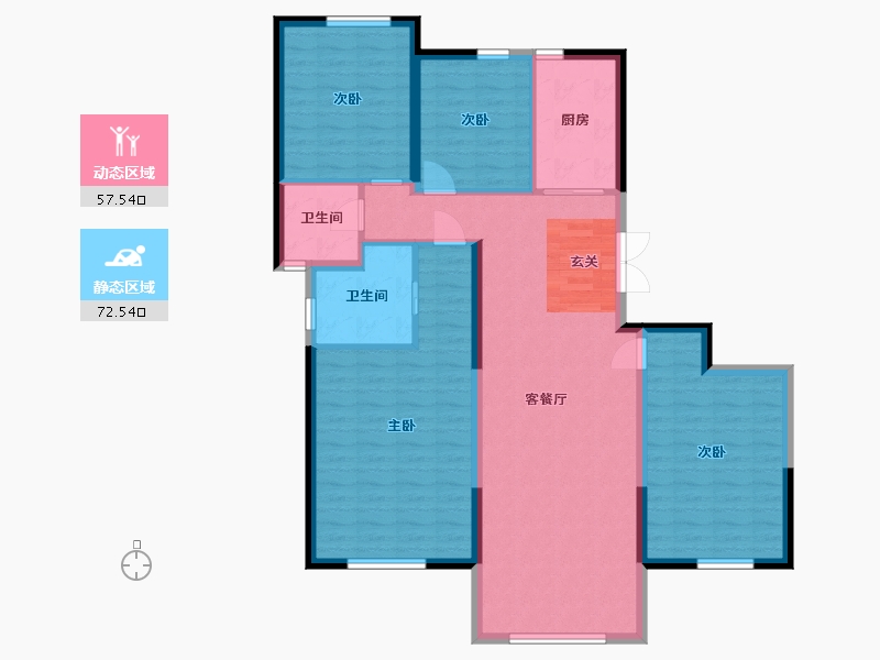 湖南省-长沙市-卓越江岸-118.01-户型库-动静分区