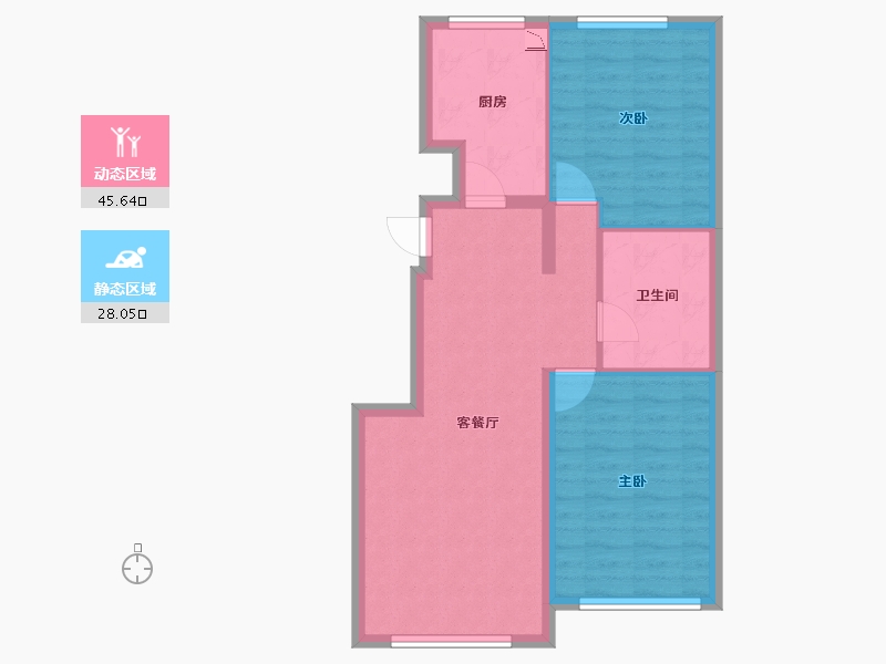 内蒙古自治区-呼和浩特市-祥生东方樾二期-66.12-户型库-动静分区