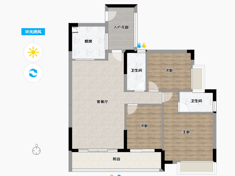 青海省-海南藏族自治州-海逸豪苑-99.36-户型库-采光通风