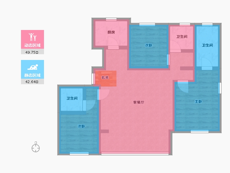 北京-北京市-首创住总・禧瑞金海-80.77-户型库-动静分区