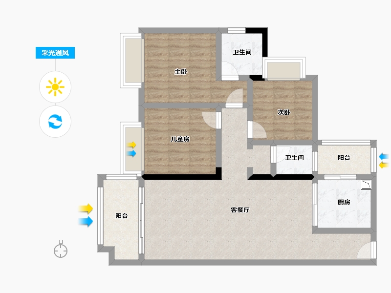 广东省-韶关市-雄州壹品-89.94-户型库-采光通风