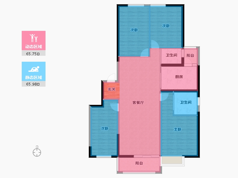 云南省-昆明市-俊发湾流海-119.06-户型库-动静分区