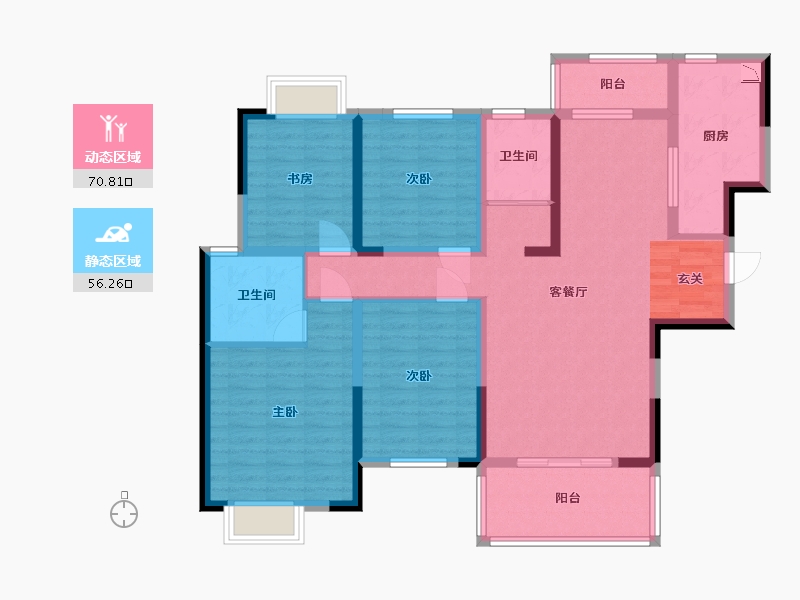 湖南省-长沙市-华申・阳光城・未来悦-112.74-户型库-动静分区