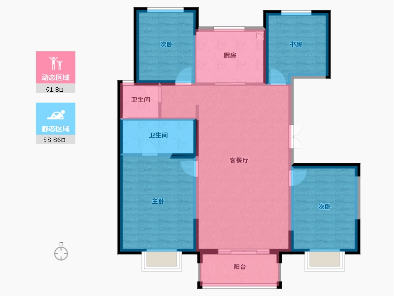 河北省-石家庄市-万科・公园大道-109.15-户型库-动静分区