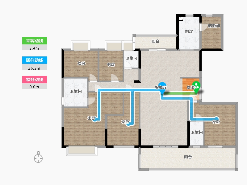 湖南省-长沙市-碧桂园・御园-190.75-户型库-动静线