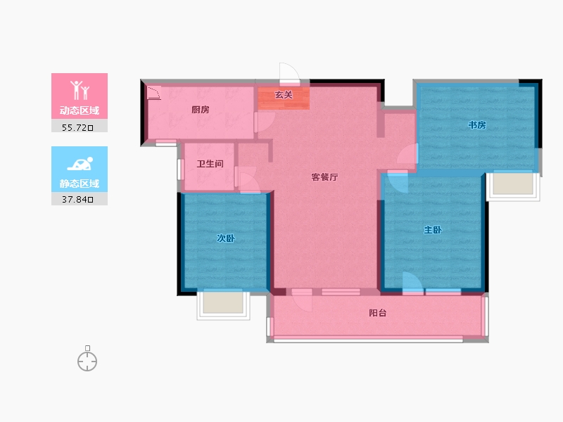 江苏省-盐城市-世纪绿郡-83.00-户型库-动静分区