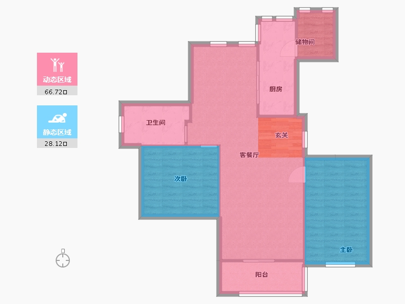 安徽省-合肥市-锦绣淮苑-86.54-户型库-动静分区