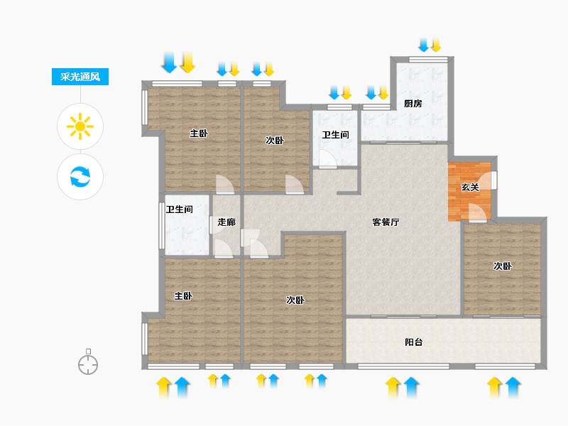 浙江省-嘉兴市-西郊-164.84-户型库-采光通风