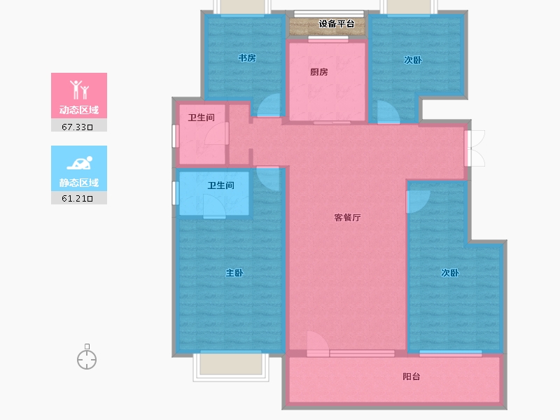 黑龙江省-哈尔滨市-御湖壹号-116.77-户型库-动静分区