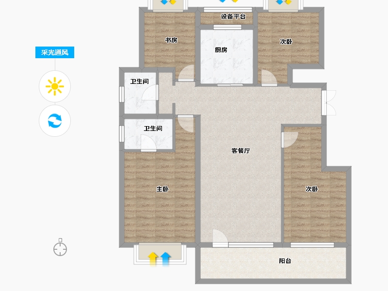 黑龙江省-哈尔滨市-御湖壹号-116.77-户型库-采光通风