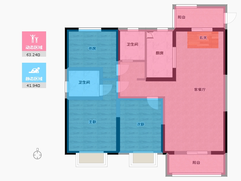 河南省-洛阳市-华耀城佳兆业水岸新都-92.78-户型库-动静分区