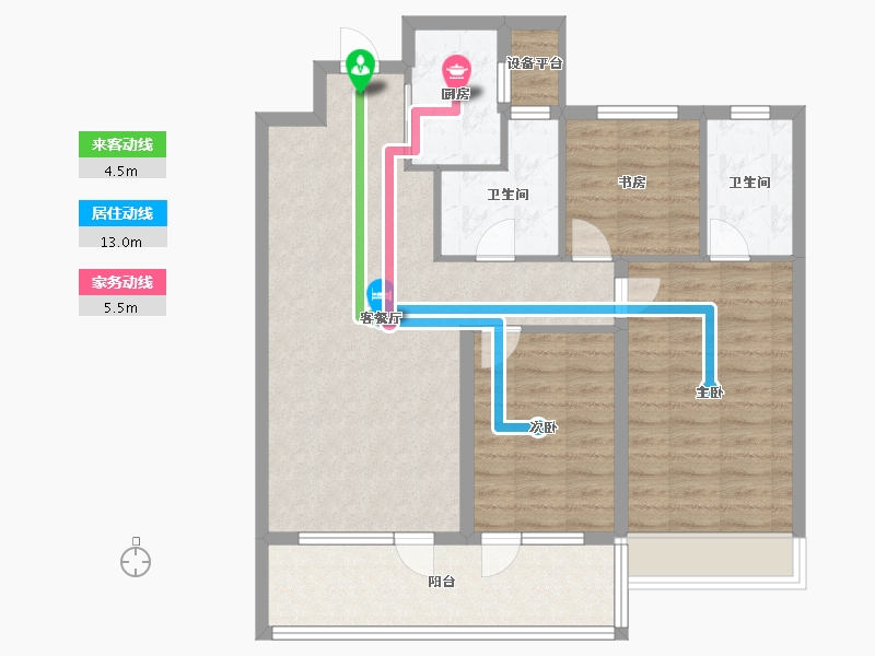 山东省-济宁市-济宁龙城华府-90.00-户型库-动静线