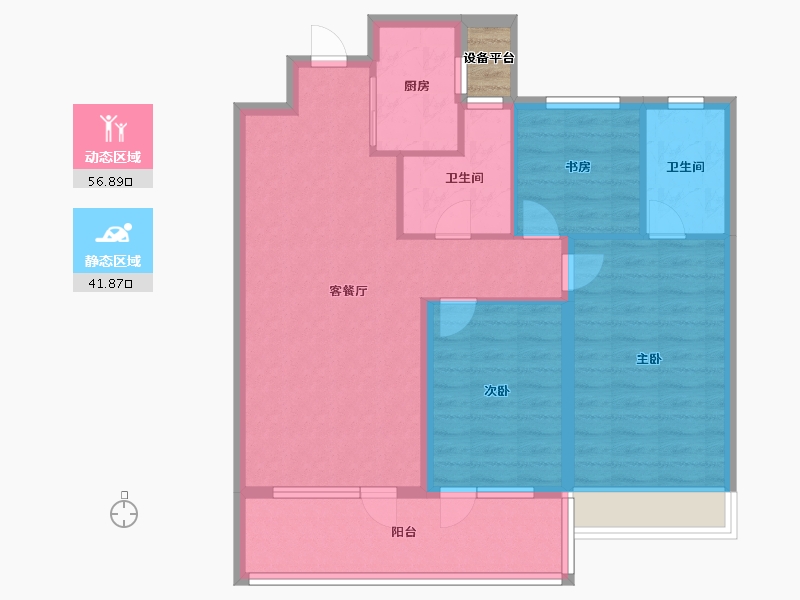 山东省-济宁市-济宁龙城华府-90.00-户型库-动静分区