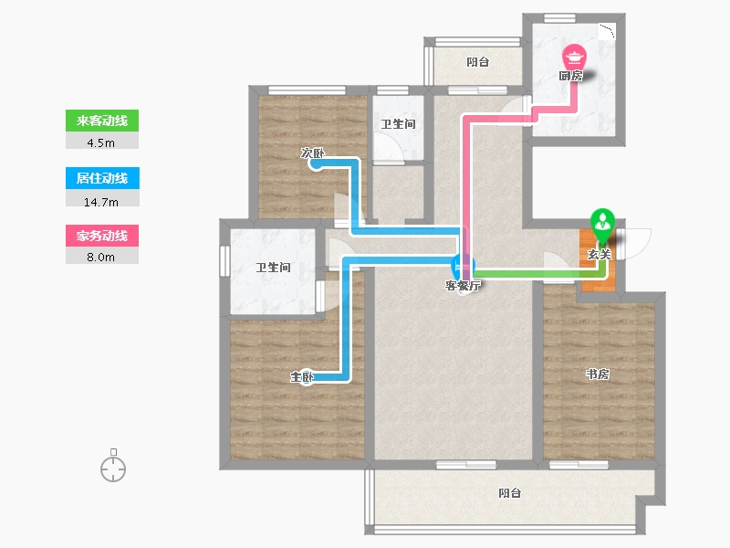 河南省-洛阳市-中浩德・山水文苑-100.80-户型库-动静线