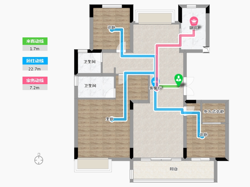 江苏省-徐州市-观澜园-103.00-户型库-动静线