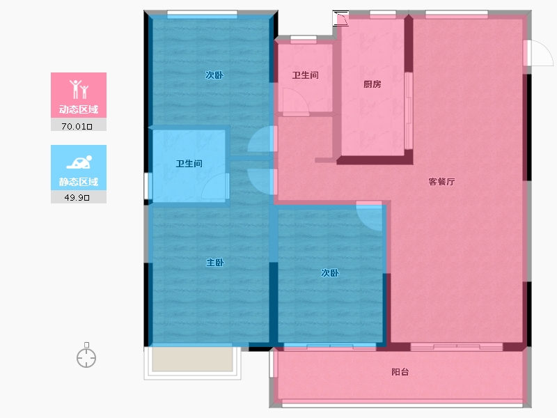 安徽省-六安市-汇安新世界-108.00-户型库-动静分区