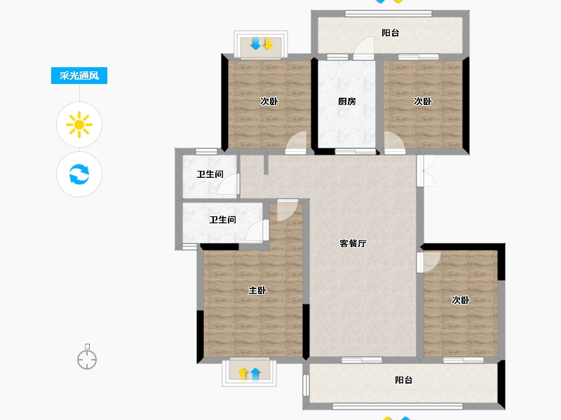 云南省-曲靖市-凤凰嘉园-116.00-户型库-采光通风