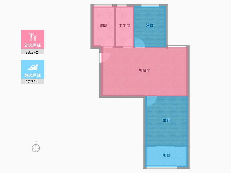 浙江省-杭州市-丁桥兰苑-59.79-户型库-动静分区