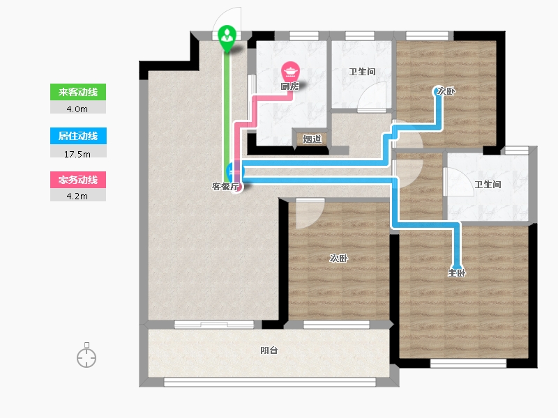 湖北省-武汉市-大华锦绣时代-90.40-户型库-动静线