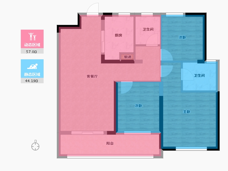 湖北省-武汉市-大华锦绣时代-90.40-户型库-动静分区