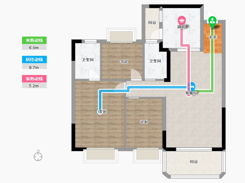 湖北省-武汉市-武汉恒大科技旅游城-93.87-户型库-动静线