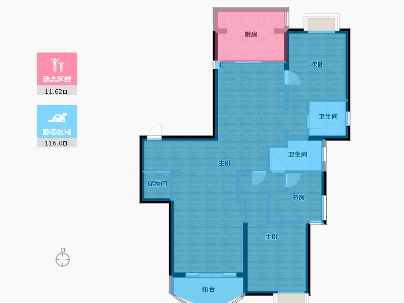 上海-上海市-静安艺阁-116.54-户型库-动静分区