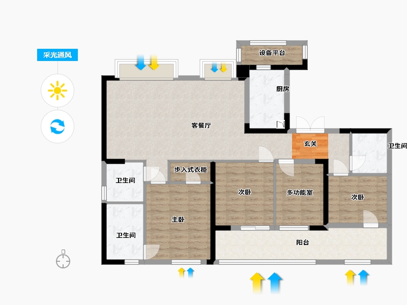 贵州省-黔东南苗族侗族自治州-阳光城檀境-116.91-户型库-采光通风