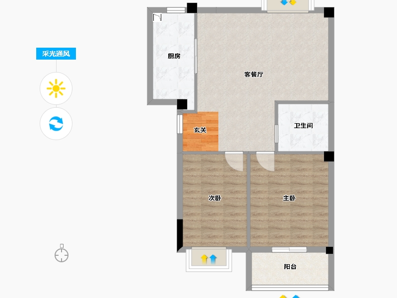 浙江省-温州市-海湾三区-72.65-户型库-采光通风