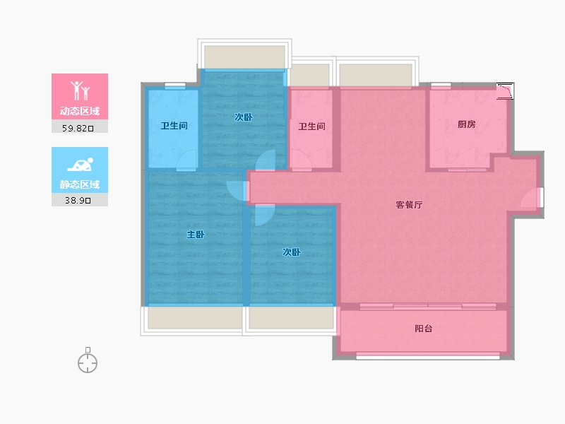 江苏省-徐州市-玖玺-89.00-户型库-动静分区