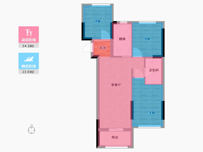 福建省-福州市-融侨悦公馆-50.66-户型库-动静分区