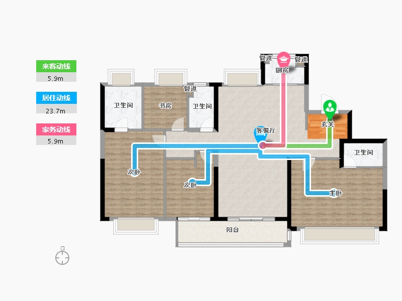 江苏省-南京市-星河国际-144.00-户型库-动静线