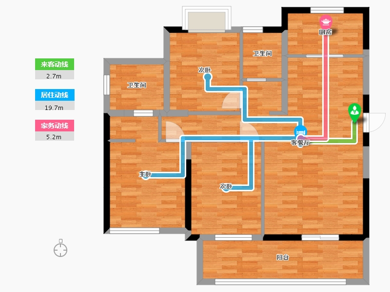 福建省-福州市-融创观樾台-88.86-户型库-动静线